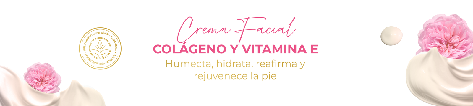Banner de Crema facial colágeno y vitamina E